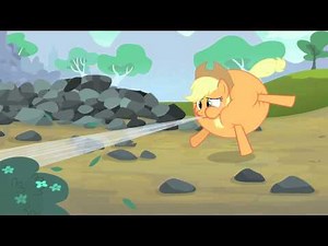 Spike helps Applejack to breathe