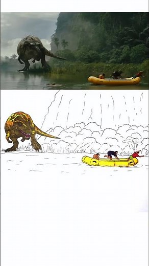 Drawing T-REX In Jurassic World Rebirth #howtodraw #drawing #jurassicworld #jurassicworlddominion