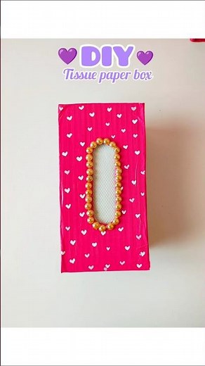 DIY easy tissue paper box cardboard craft idea ✨💜