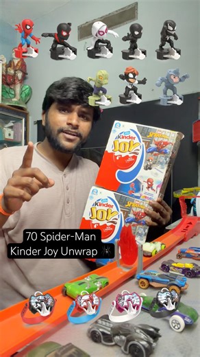 Let’s see what’s inside all these #youtubeshorts #dileepnaidu #kinderjoy #yt #shorts #spiderman #fyp