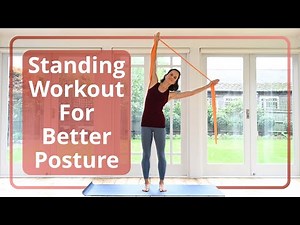Pilates Standing Workout For Better Posture - Resistance Band 15 mins