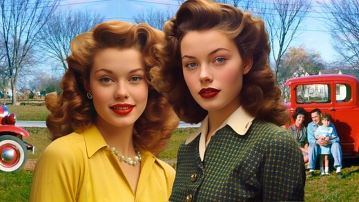 1950s USA - Real Photos of Family Life in America - Historical Footage Colorized