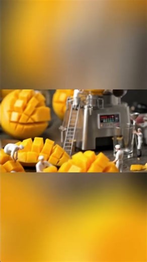 Tiny People Make Mango Juice 🥭✨ (Miniature Factory ASMR) #shorts