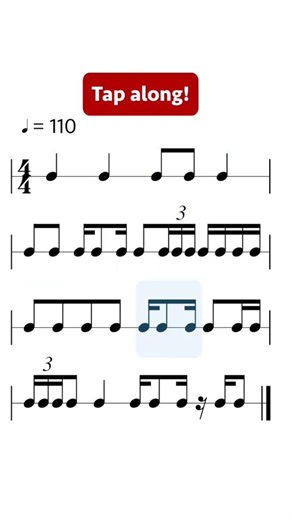Musical rhythm tap along! #musiclesson #drumlesson #learnmusic