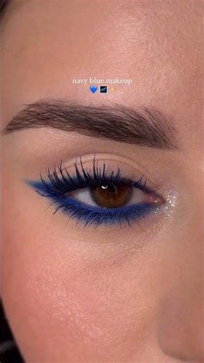 Navy blue eye makeup look 💙 #ytshorts #viral #tutorial