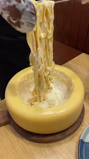 Delicious Wheel Cheese Pasta at Spaghetti Factory