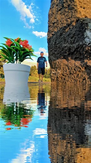 Creative video with water puddle effect💦🏞️