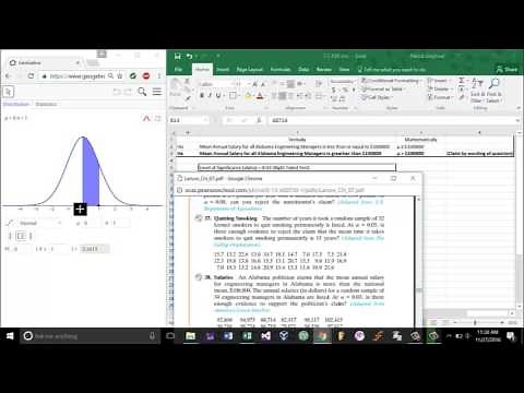 Hypothesis Testing (Small Sample) with Geogebra