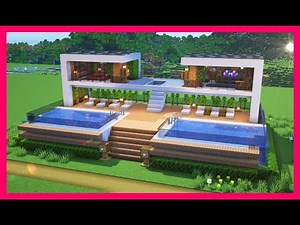 【マイクラ建築】巨大建築！プールのあるモダンな豪邸の作り方！ 1.20 Minecraft​ ソラクラ
