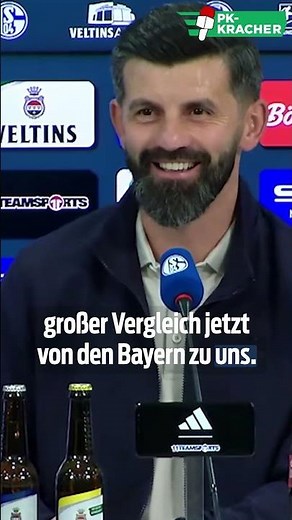 Schalke-Trainer lacht über Bayern-Vergleich | #shorts