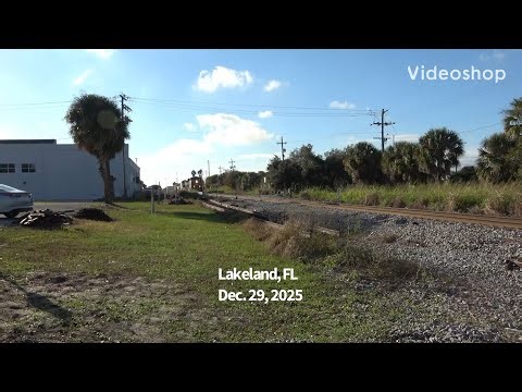 Train 453, CSX railway. Power by locomotives 744 & 4747. Downtown Lakeland, FL.