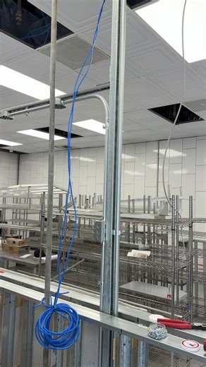 Strut channel structure for hang heat lamps in a restaurant.#electricalcontractor #masterelectrician #contractor