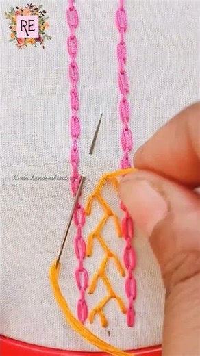 Hand embroidery simple border design, #embroidery