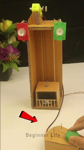 Electric Elevator Lift with LED Light and Gear Motor #experiment #youtubeshorts #diy #elevator