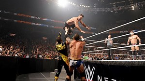 Stephen Amell & Neville def. Stardust & King Barrett