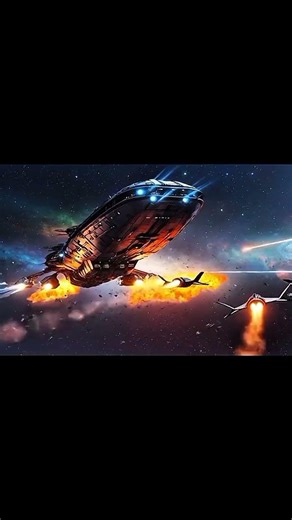 Epic Spaceship Footage in Deep Space