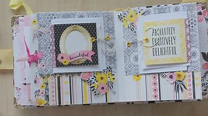 Loving this adorbs mini album made with Petal Lane! Check the video below and see the step by steps and supplies list on the blog today. Don t miss outt! https://bobunny.blogspot.com/2017/08/black-and-white-and-pinks-and-yellows-w.html #bobunny #petallane #papercraft #minialbum #scrapbooking #create #creative | BoBunny