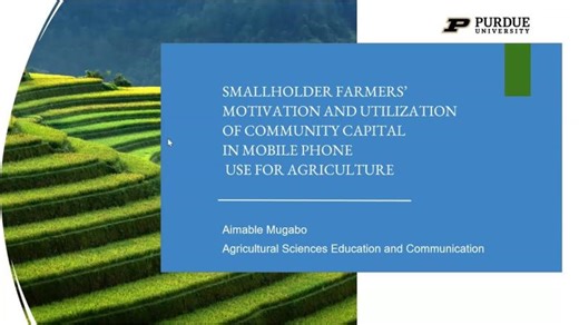 Smallholder Farmers Motivation and Utilization of Community Capital in Phone Use for Agriculture | Aimable MUGABO PhD