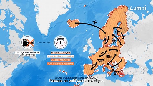 L’espace Schengen est une zone de libre circulation située en Europe, qui permet aux citoyens des pays membres de passer d’un pays à l’autre, sans contrôle aux frontières. ✈️ On t’explique son rôle et les grandes étapes de son histoire. | Lumni.fr