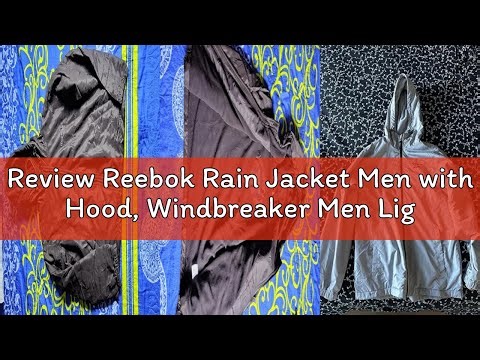 Review Reebok Rain Jacket Men with Hood, Windbreaker Men Lightweight Waterproof Jacket
