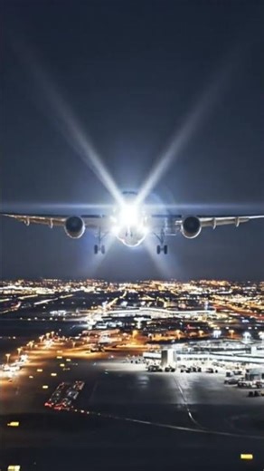 Hyper-Realistic ASMR Plane Landing | Long Distance Aircraft View at Night