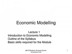 Economic Modelling - SlideServe