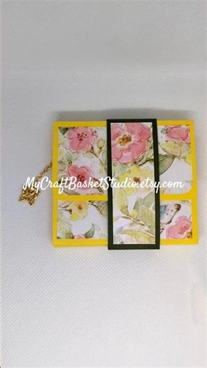 Yellow Post-it Note Holder with Dragonfly Charm #notepad
