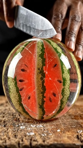 Glass Watermelon ASMR 🍉💎 | Deep Crack Satisfying Slice