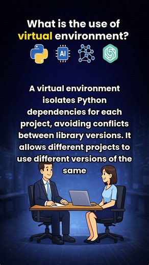 What is the use of virtual environment? | Python Interview Question #shorts