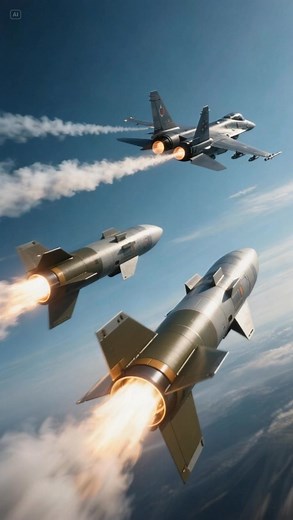 593K views · 2.6K reactions | Missiles Hunt Enemy Jets—Intense Aerial...
