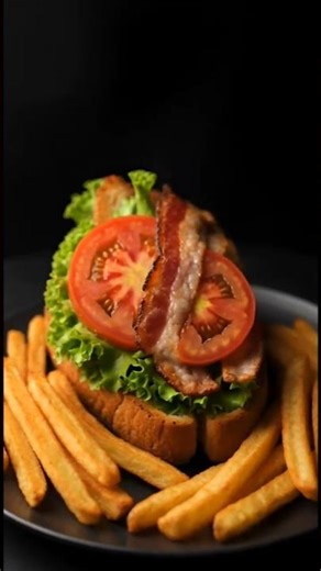 🔥BLT Sandwich ASMR | Crispy Bacon, Lettuce & Tomato Sandwich | Tasty Foods #shorts #asmr #cooking