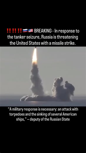 @wallstreetbullion on Instagram: "‼️‼️‼️🇷🇺🇺🇲 BREAKING - In response to the tanker seizure, Russia is threatening the United States with a missile strike. “A military response is necessary: an attack with torpedoes and the sinking of several American ships,” — said Alexey Zhuravlyov, a deputy of the Russian State Duma. Russian deputy Alexey Zhuravlev did call for a military response, including sinking US ships with torpedoes, as quoted in TWZ. However, this is one official's view, not officia