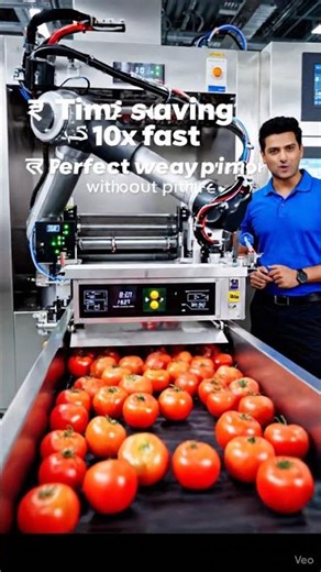 Robotic Tomato Weighing Machine | Fast Packing System | New Technology India Style