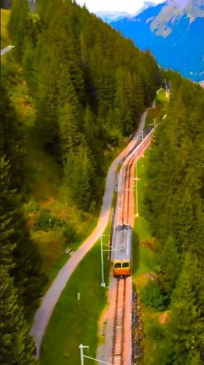 Most scenic cog railway – captured in stunning drone footage.