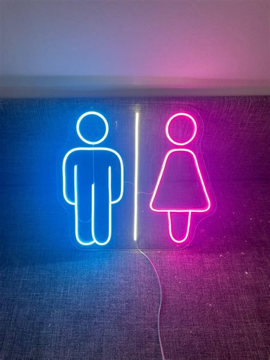 Neon LED WC Sign, Restroom Men Women Direction Light, Decorative Bathroom Neon Sign, Toilet Neon Sign - Etsy