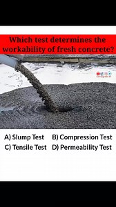 Which test determines the workability of fresh concrete? #trendingreels #civil_engineers_07 #civilengineering #concrete | Civil Engineers 07