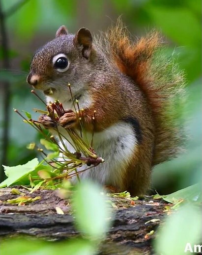 American Red Squirrel Munching On Some Maple Seeds 🇨🇦🐿 4K