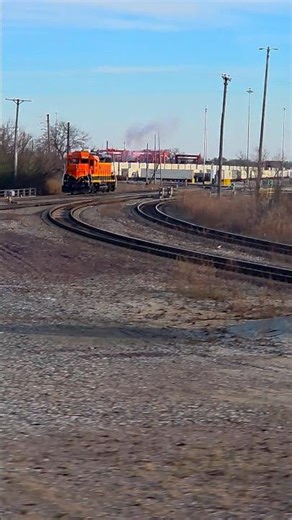 Lone BNSF Switcher Smokes Up Just as We Pass!
