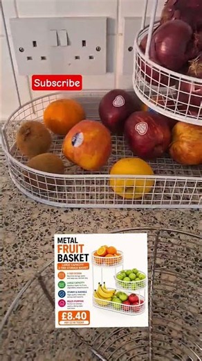 🔥 Temu 3-Tier Metal Fruit Basket Review | Kitchen Storage Organizer #temu ‪@temu‬
