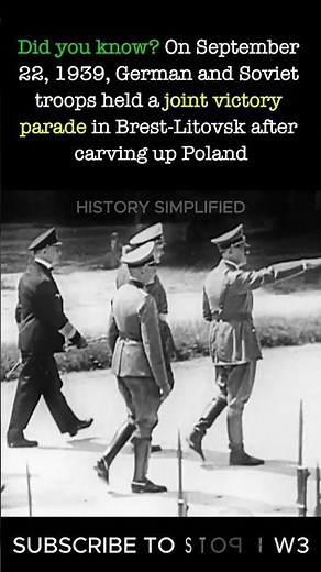 German-Soviet Joint Parade Poland 1939 || WW2 #shorts