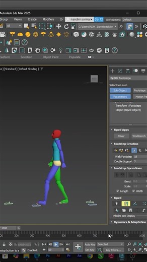 Nandini | 3D Visualizer on Instagram: "A proper walk cycle is the foundation of character animation. In this reel, I’ve shown how to create a biped walk cycle in 3ds Max, focusing on timing, balance, and natural movement. Mastering walk cycles helps you understand: Weight shift Foot contact and spacing Body rhythm Save this if you’re learning character animation in 3ds Max. biped walk cycle 3ds Max animation character animation walk cycle basics 3D animation workflow beginner animation 3ds Max b