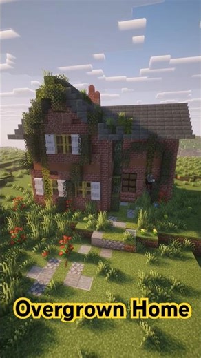 Minecraft Overgrown Home 🏡 #minecraft #minecraftshorts #speedbuild #minecrafttutorial #hermitcraft