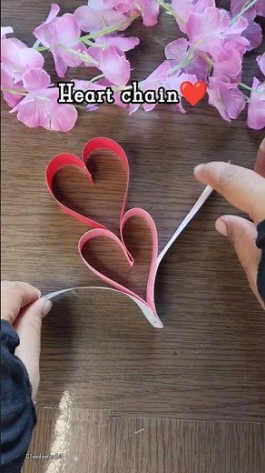 DIY 3D paper heart chain idea | paper craft for kids#papercraft#heartchain#craftideas |cloudystar13