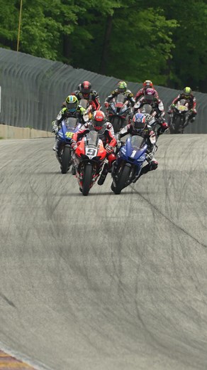Things are getting rowdy in the Medallia Superbike Class. #motorcycle #motoamerica #racing #motorcyclerace #motorsports