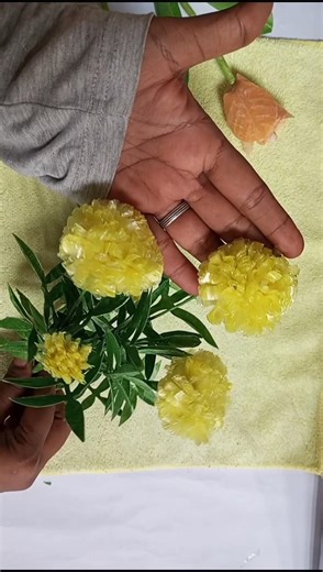 How to make Marigold Flowers with Plastic Bag | Eco-Friendly DIY Craft🌼