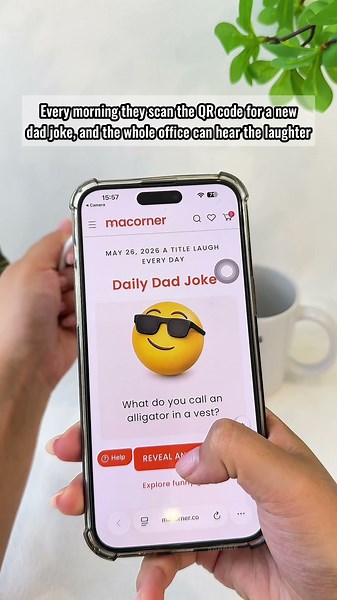 Dad Joke Every Day Interactive QR Funny Mug | Personalized Mug