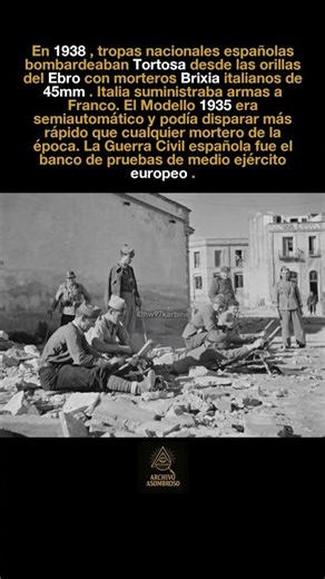 Morteros Brixia de Italia en el Ebro de la Guerra Civil española en 1938