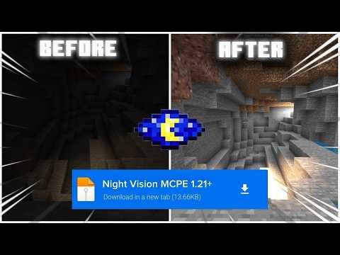 🌃 Night Vision Mod For Minecraft PE 1.21+! (100% WORKING) 😍