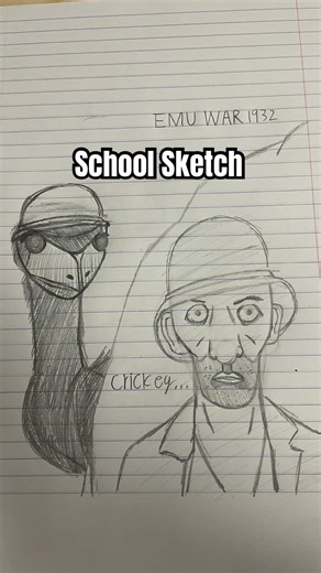 School Sketch! #drawing #emu #emuwar #australia #art