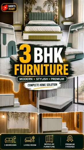 3 BHK Furniture Tour Part-1 | Parents Room Design 😍 UPVC bed 🔥 Hidden door #shorts